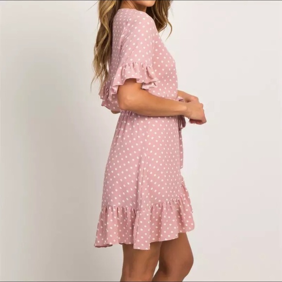 •HP•CHIFFON Polka Dot A-Line Dress • - Picture 2 of 8